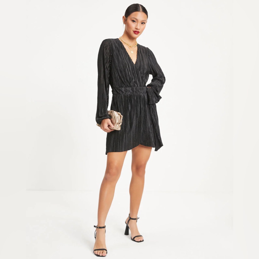 Brand New  Beyond Imagination Plisse Wrap Mini Dress
